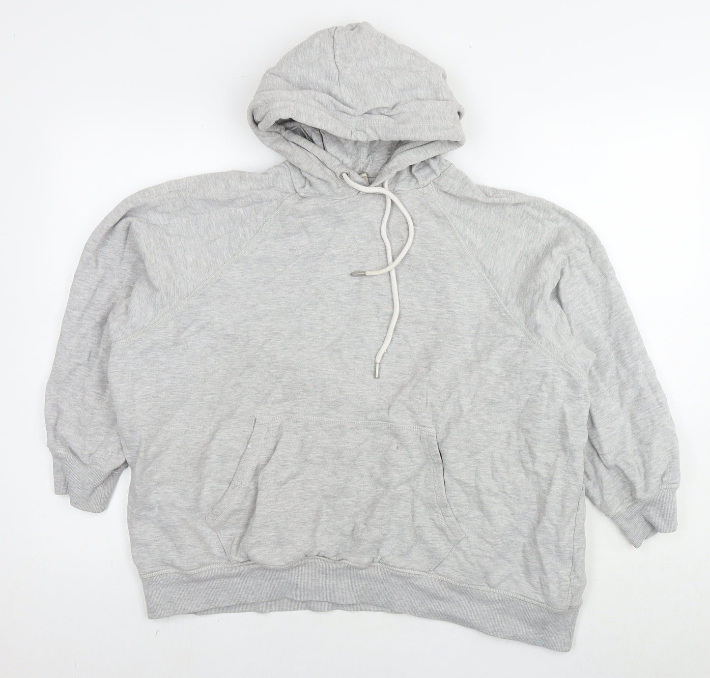 H&M Womens Grey Cotton Pullover Hoodie Size L Pullover
