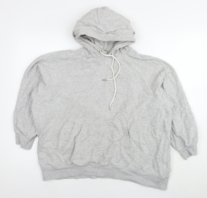 H&M Womens Grey Cotton Pullover Hoodie Size L Pullover
