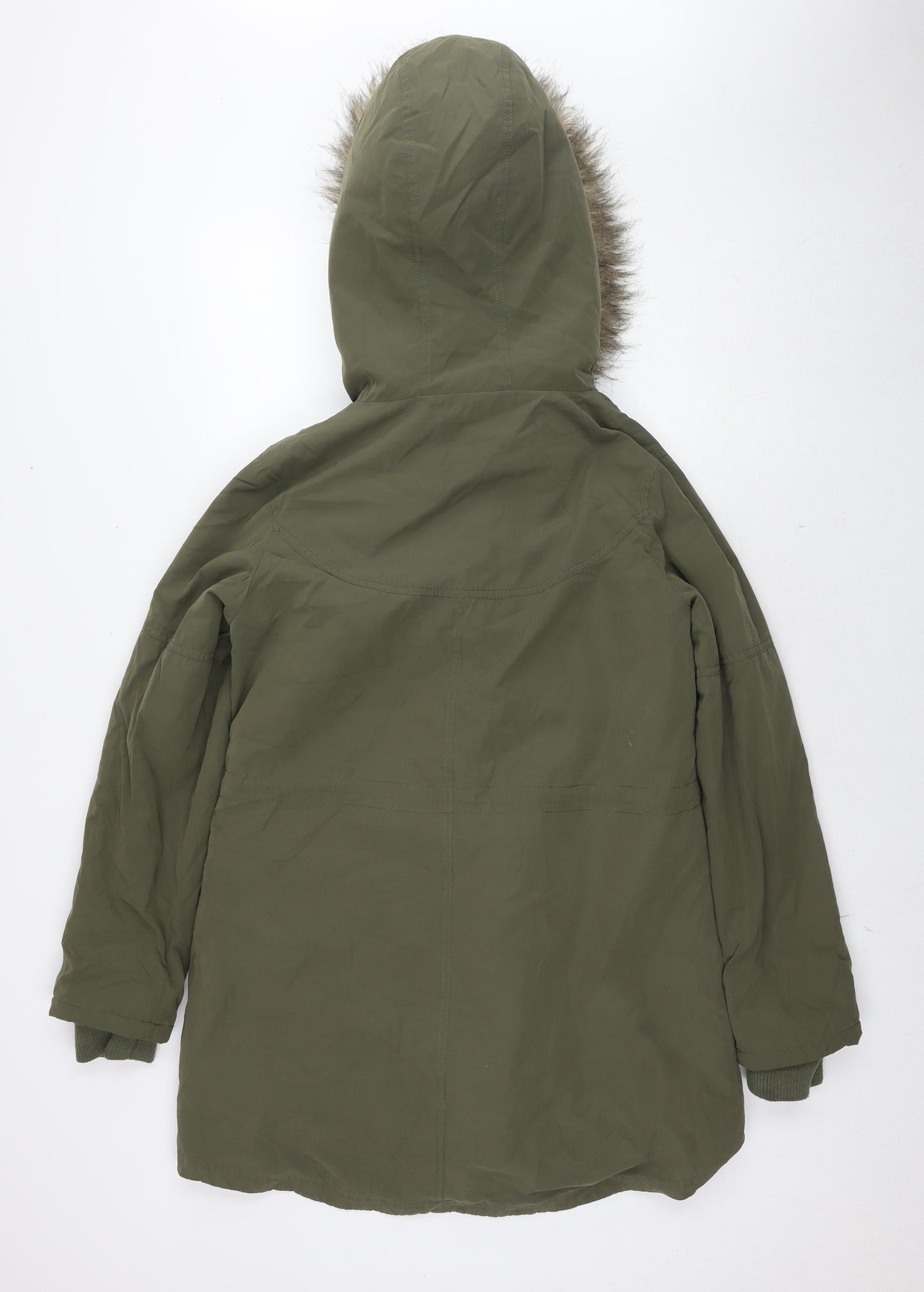 Oasis Womens Green Parka Jacket Size M Zip