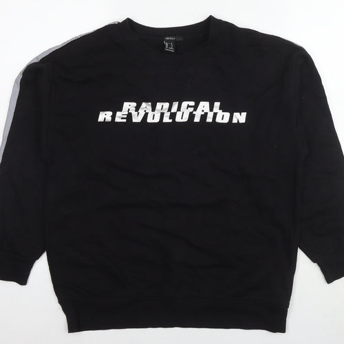 FOREVER 21 Womens Black Cotton Pullover Sweatshirt Size S Pullover - Reflective Radical Revolution