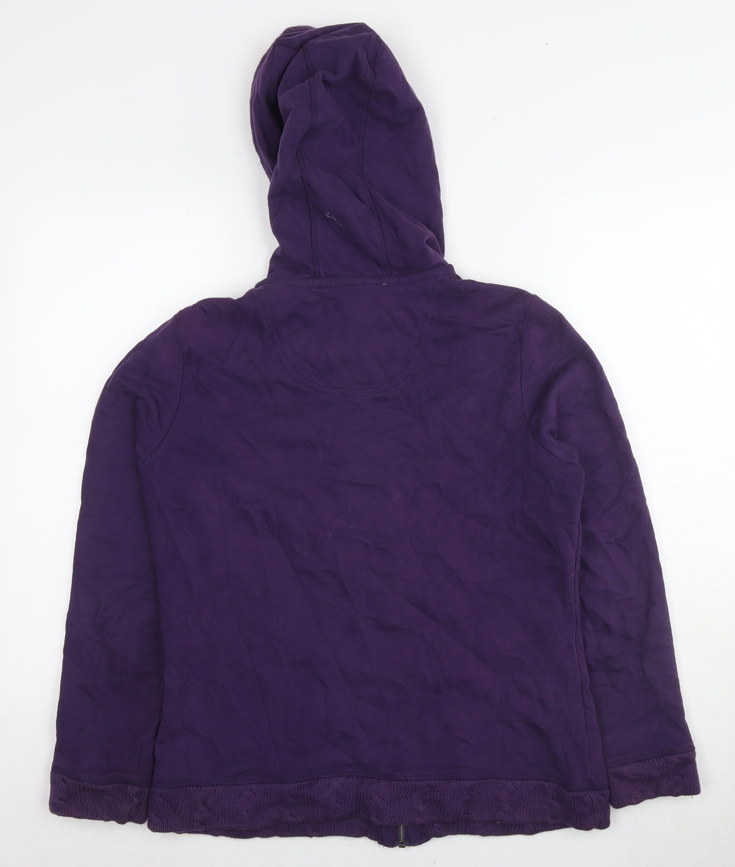 MANTARAY PRODUCTS Womens Purple Cotton Full Zip Hoodie Size 14 Zip