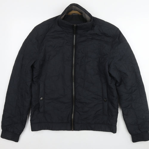 Marks and Spencer Mens Black Quilted Jacket Size M Zip