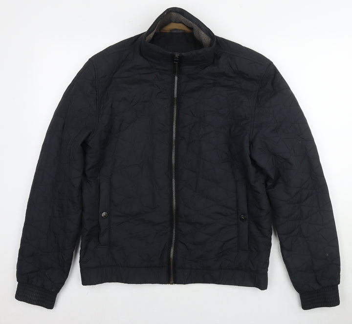 Marks and Spencer Mens Black Quilted Jacket Size M Zip