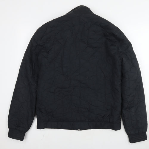 Marks and Spencer Mens Black Quilted Jacket Size M Zip