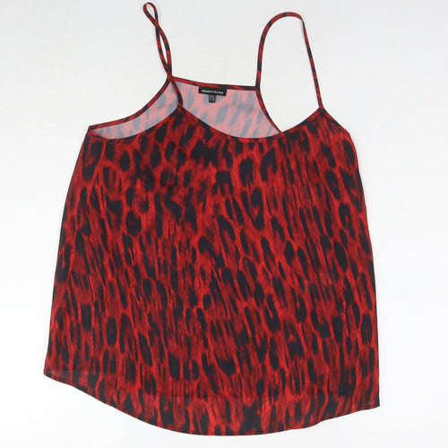 Warehouse Womens Red Animal Print Polyester Camisole Tank Size 10 Round Neck - Leopard Print