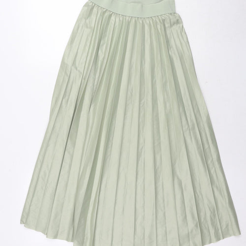 VILA Womens Green Polyester Pleated Skirt Size S