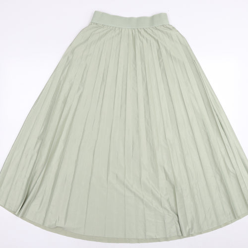 VILA Womens Green Polyester Pleated Skirt Size S