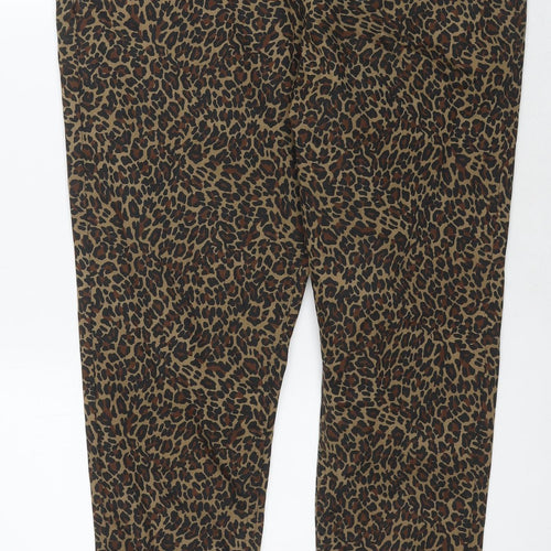 Marks and Spencer Womens Brown Cotton Jegging Jeans Size 18 L27 in Regular - Leopard Print