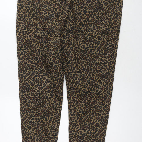 Marks and Spencer Womens Brown Cotton Jegging Jeans Size 18 L27 in Regular - Leopard Print
