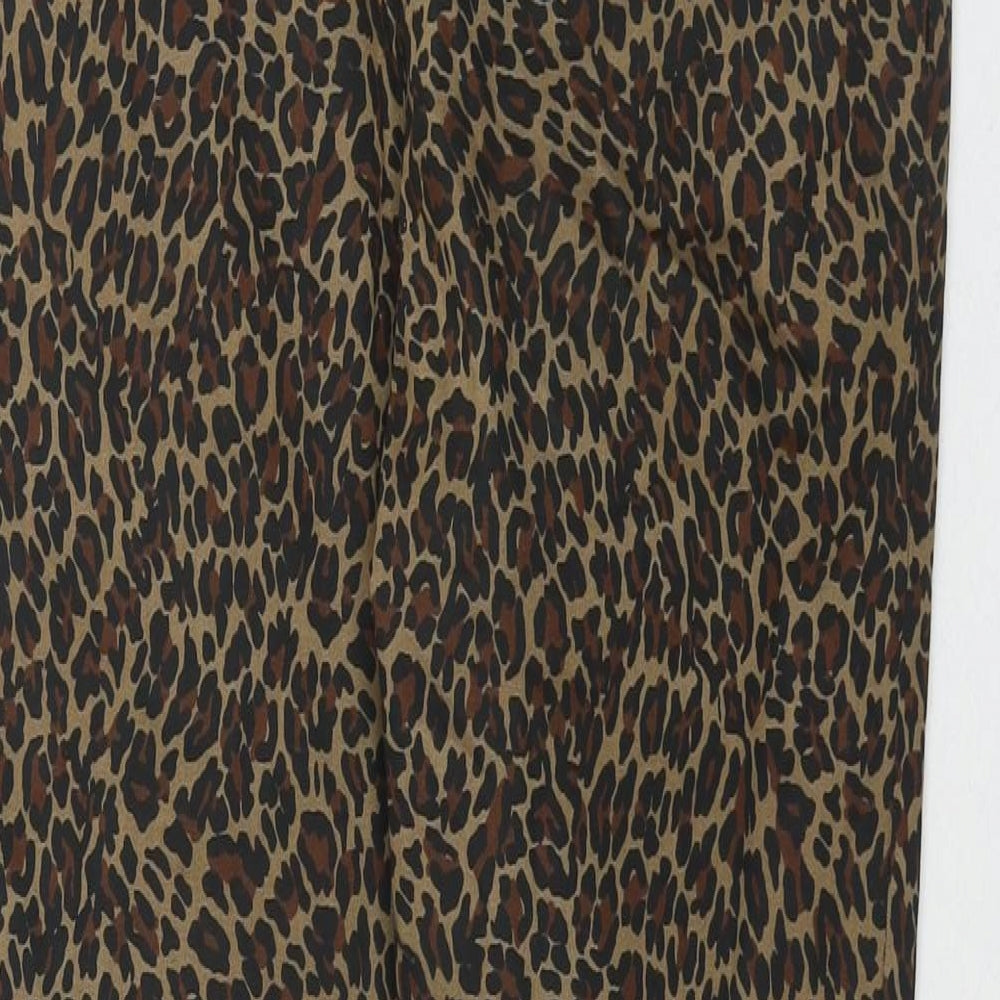 Marks and Spencer Womens Brown Cotton Jegging Jeans Size 18 L27 in Regular - Leopard Print