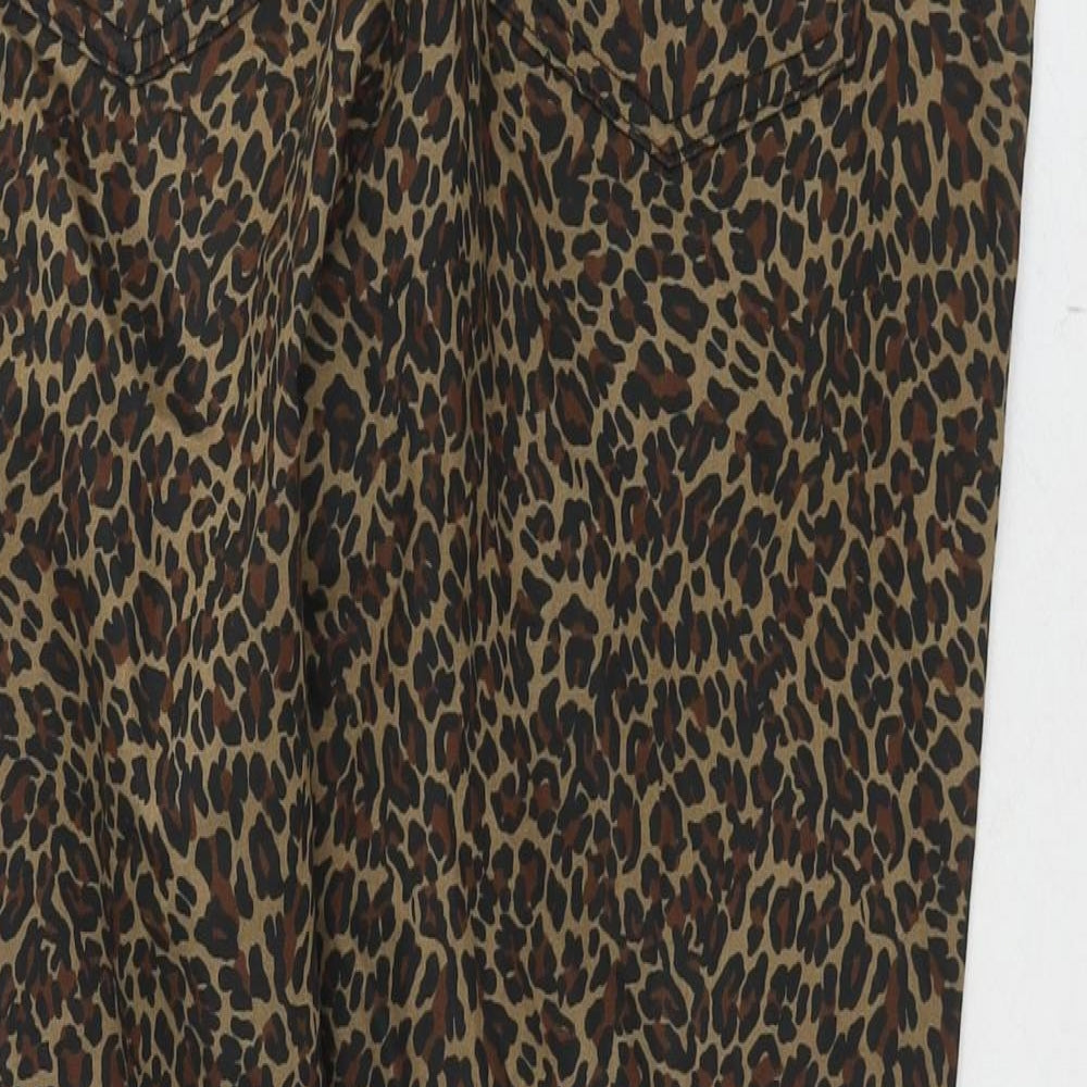 Marks and Spencer Womens Brown Cotton Jegging Jeans Size 18 L27 in Regular - Leopard Print