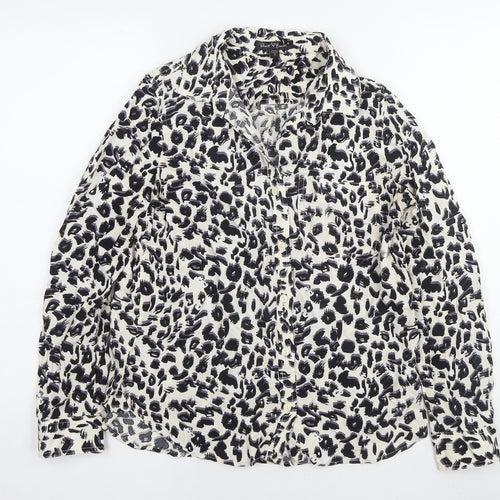 Velvet Heart Womens Multicoloured Animal Print Viscose Basic Button-Up Size S Collared - Leopard Print