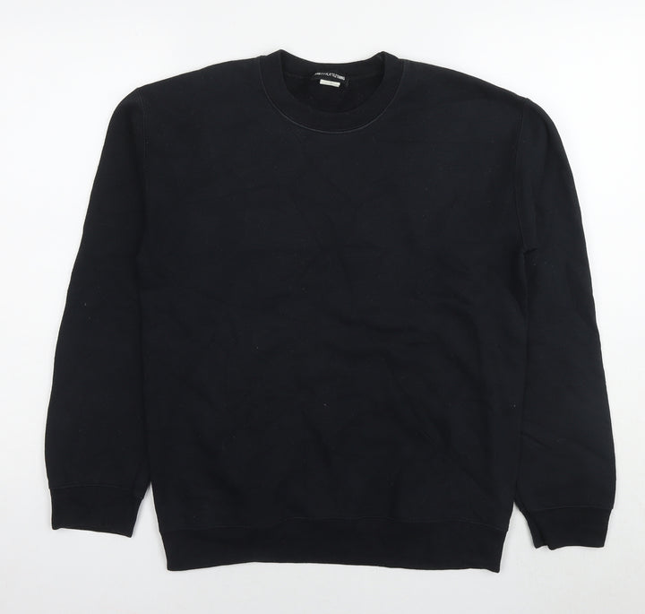 PRETTYLITTLETHING Womens Black Cotton Pullover Sweatshirt Size S Pullover