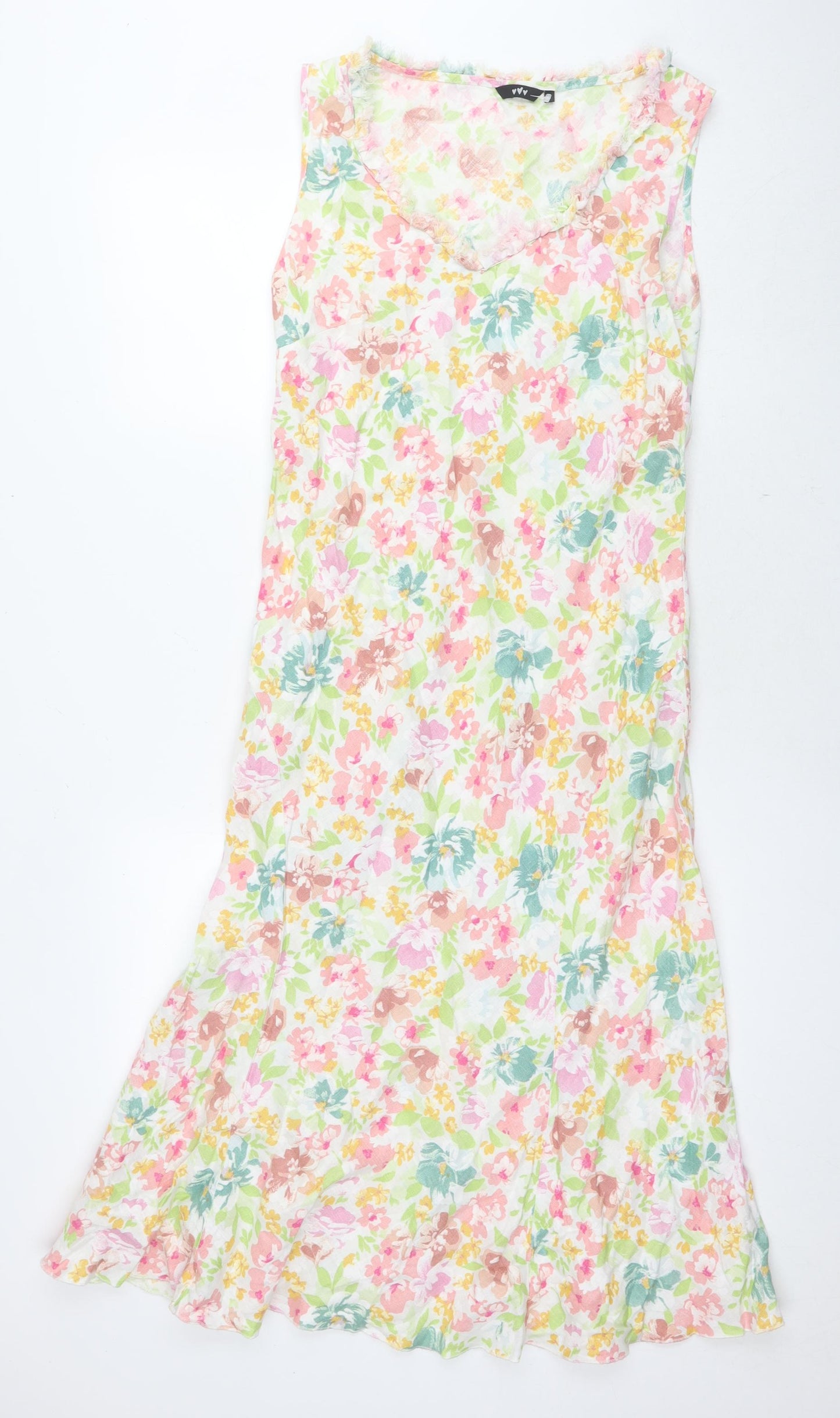 Per Una Womens Multicoloured Floral Cotton Mermaid Size 12 Round Neck Pullover