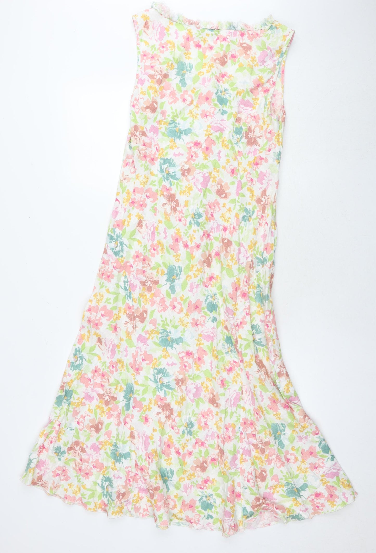 Per Una Womens Multicoloured Floral Cotton Mermaid Size 12 Round Neck Pullover