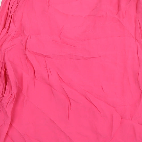 JD Williams Womens Pink Viscose Tunic Blouse Size 14 V-Neck