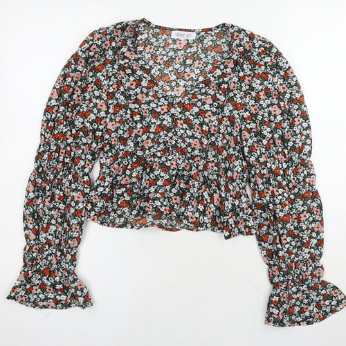 Urban Bliss Womens Multicoloured Floral Viscose Basic Blouse Size 10 V-Neck