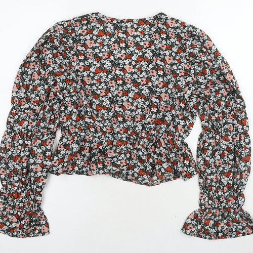Urban Bliss Womens Multicoloured Floral Viscose Basic Blouse Size 10 V-Neck