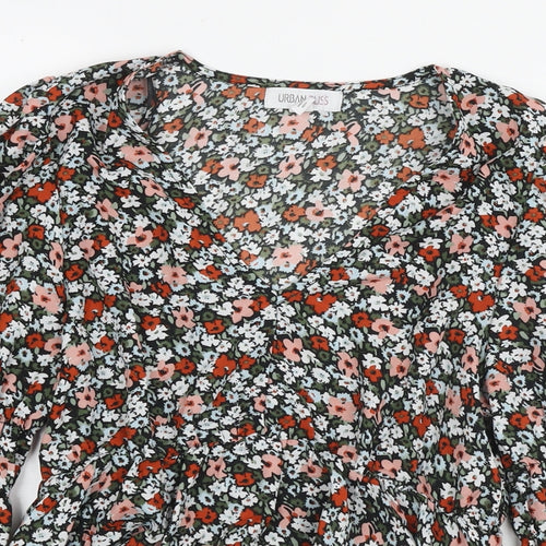 Urban Bliss Womens Multicoloured Floral Viscose Basic Blouse Size 10 V-Neck