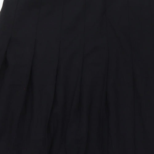 Marks and Spencer Womens Black Polyester Pleated Skirt Size 16 Zip