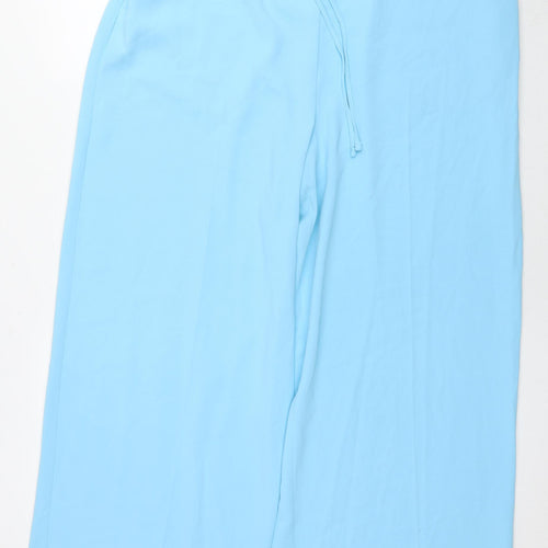 Marks and Spencer Womens Blue Polyester Trousers Size 20 L28 in Regular Drawstring