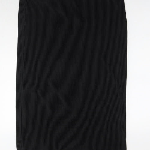 Marks and Spencer Womens Black Polyester Pleated Skirt Size 20