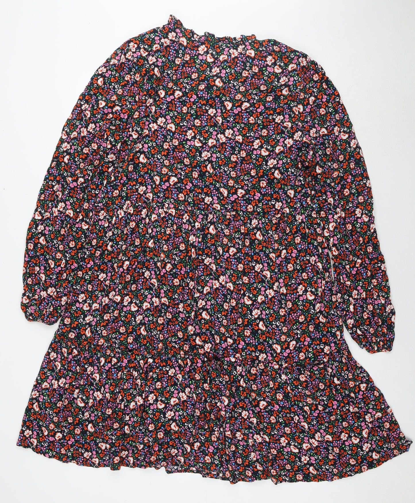 Marks and Spencer Womens Multicoloured Floral Viscose Maxi Size 18 V-Neck Pullover