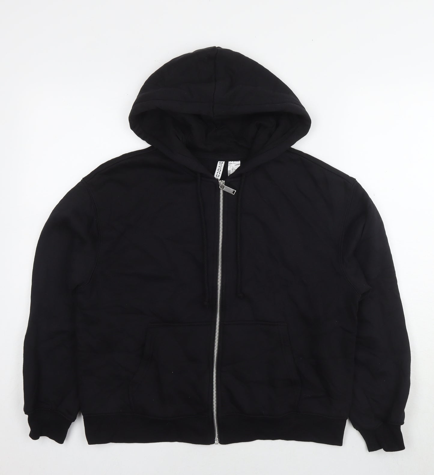 Divided by H&M Womens Black Cotton Full Zip Hoodie Size M Zip