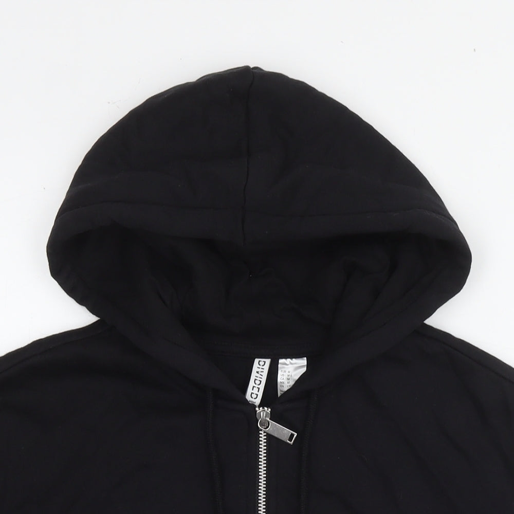 Divided by H&M Womens Black Cotton Full Zip Hoodie Size M Zip