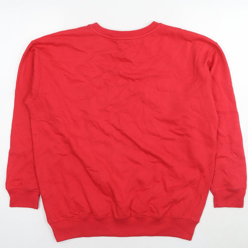 New Look Womens Red Cotton Pullover Sweatshirt Size S Pullover