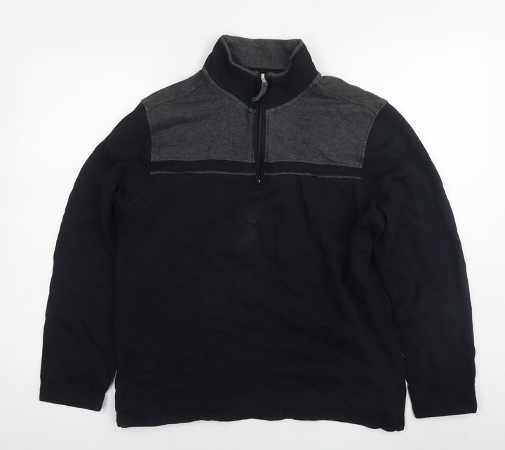 Blue Harbour Mens Black Cotton Full Zip Sweatshirt Size M