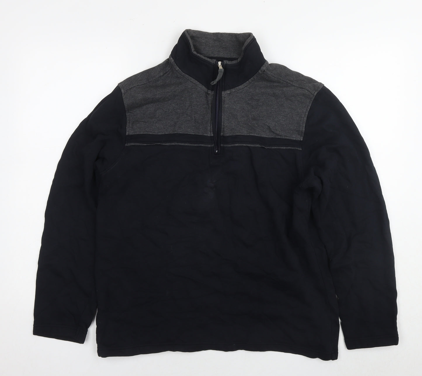 Blue Harbour Mens Black Cotton Full Zip Sweatshirt Size M