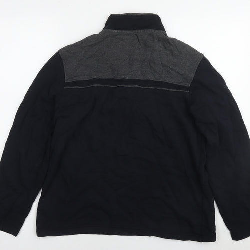 Blue Harbour Mens Black Cotton Full Zip Sweatshirt Size M