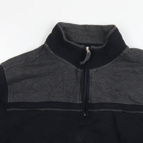 Blue Harbour Mens Black Cotton Full Zip Sweatshirt Size M