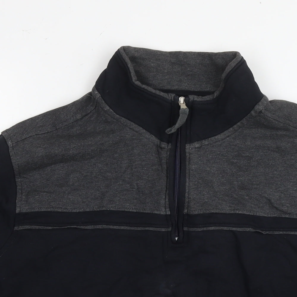 Blue Harbour Mens Black Cotton Full Zip Sweatshirt Size M
