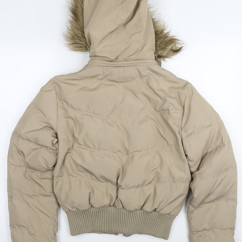 Warehouse Womens Beige Jacket Size 14 Zip