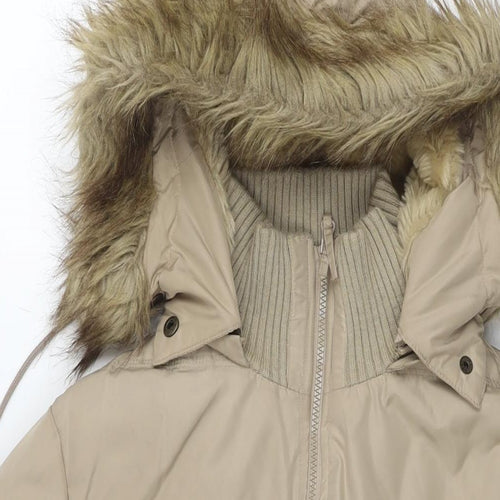 Warehouse Womens Beige Jacket Size 14 Zip