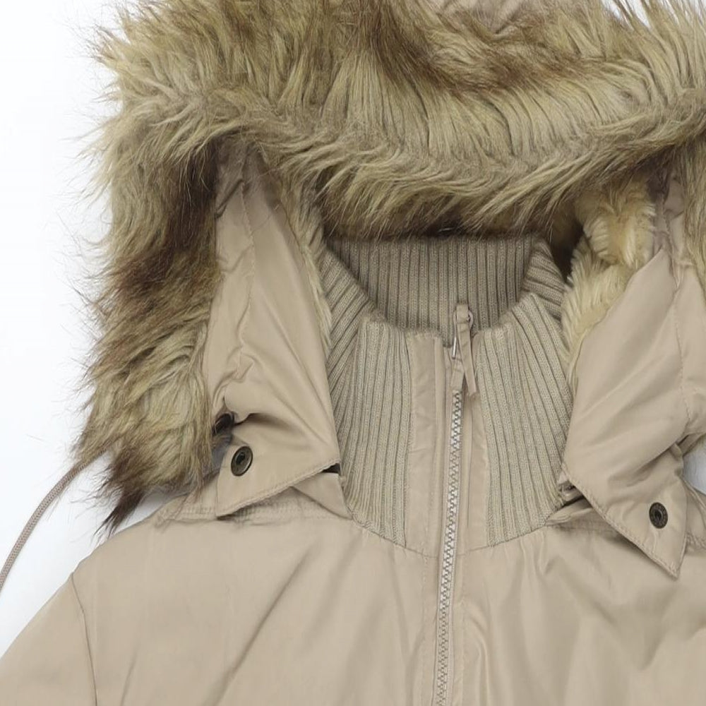 Warehouse Womens Beige Jacket Size 14 Zip