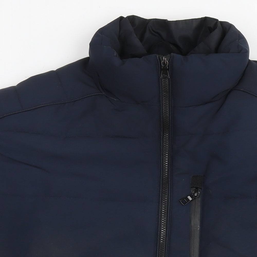 Marks and Spencer Mens Blue Puffer Jacket Jacket Size XL Zip