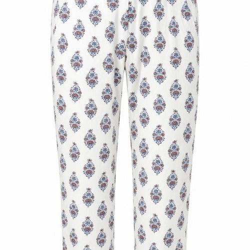 Zara Womens White Geometric Cotton Trousers Size M L24 in Regular Zip