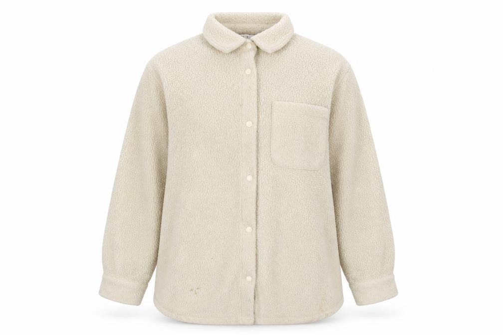 Front view of ASOS women’s beige jacket, size UK 10, snap