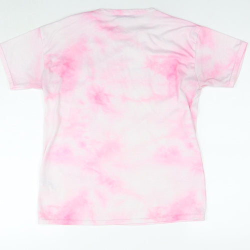 New Girl Order Womens Pink Polyester Basic T-Shirt Size 8 Round Neck - Logo