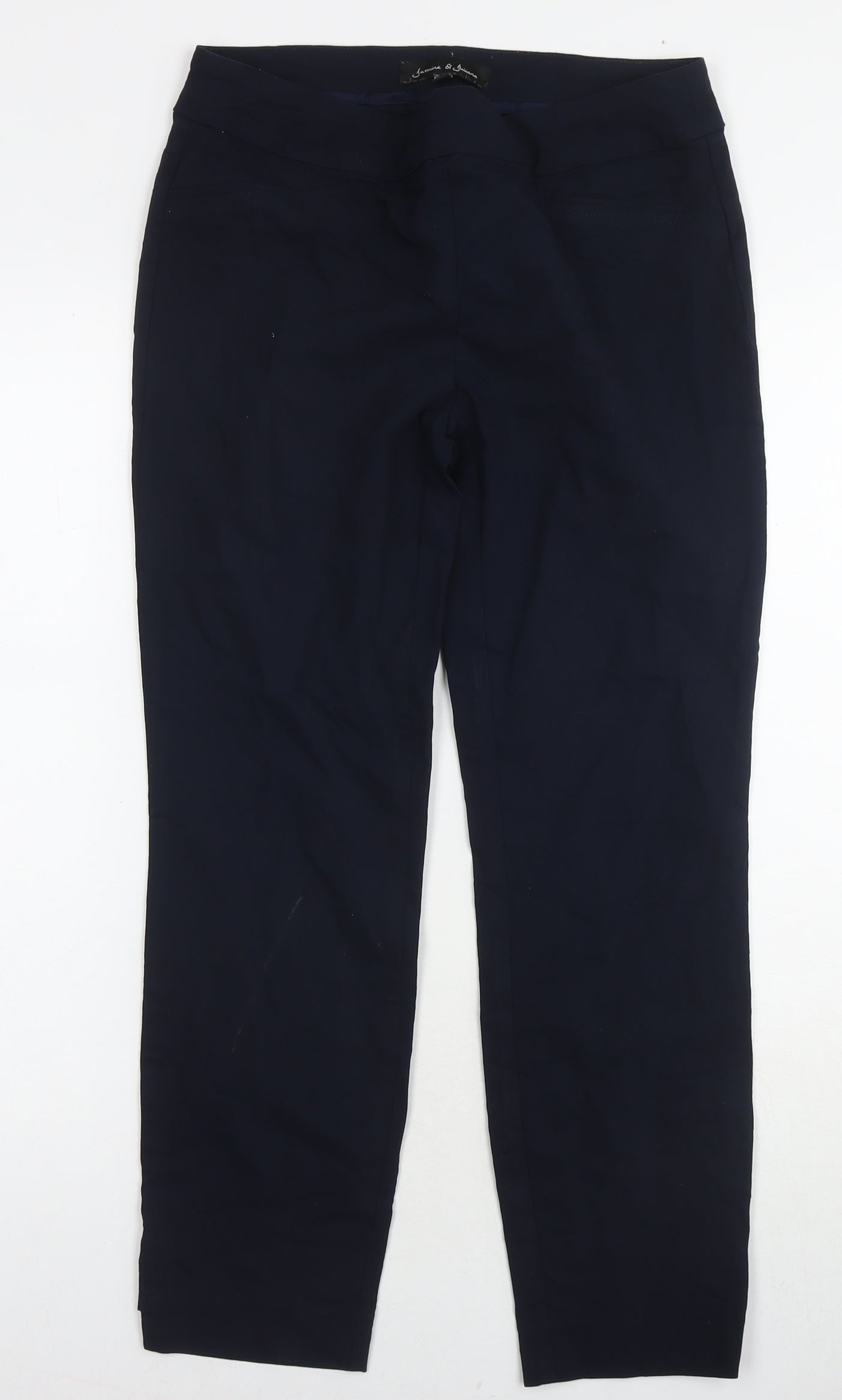 Jasmine & Juliana Womens Blue Nylon Trousers Size 12 L26 in Regular Zip