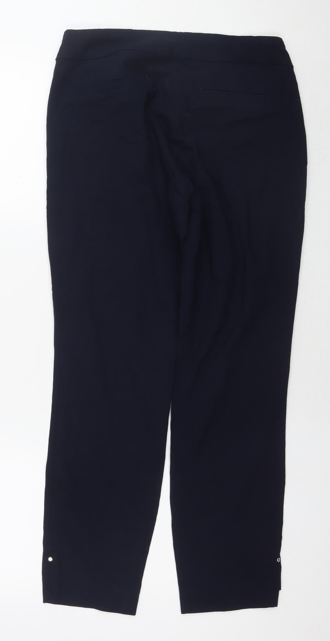 Jasmine & Juliana Womens Blue Nylon Trousers Size 12 L26 in Regular Zip