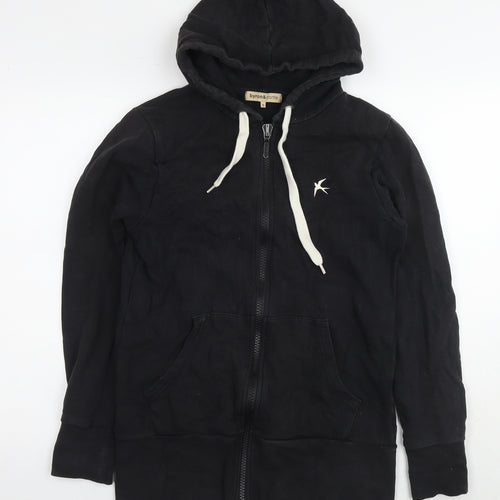 Byron & Bronte Mens Black Cotton Full Zip Hoodie Size S - Birds