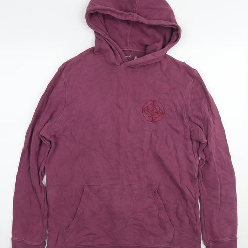 Topman Mens Purple Cotton Pullover Hoodie Size M