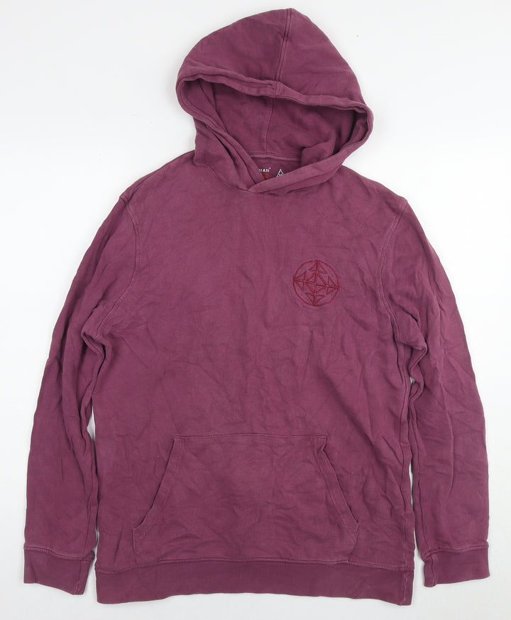 Topman Mens Purple Cotton Pullover Hoodie Size M