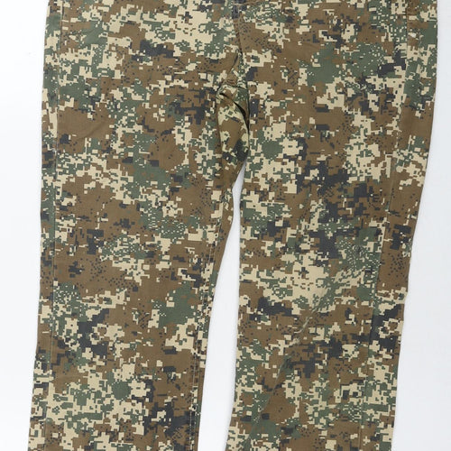 ASOS Mens Brown Camouflage Cotton Trousers Size 30 in L32 in Regular Button