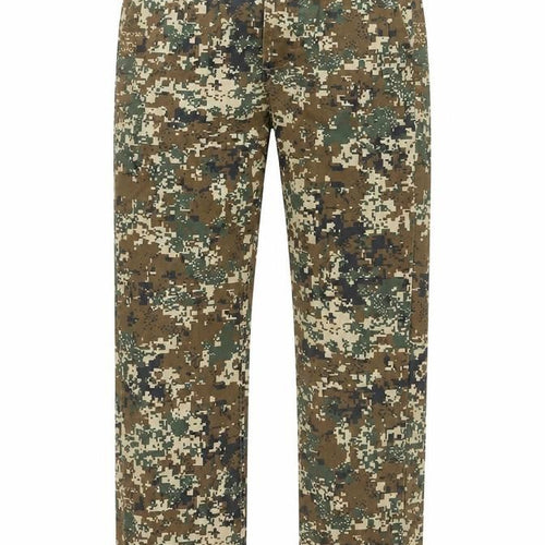 ASOS Mens Brown Camouflage Cotton Trousers Size 30 in L32 in Regular Button