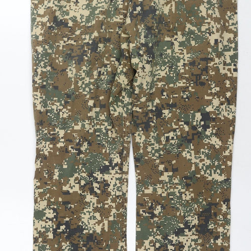 ASOS Mens Brown Camouflage Cotton Trousers Size 30 in L32 in Regular Button